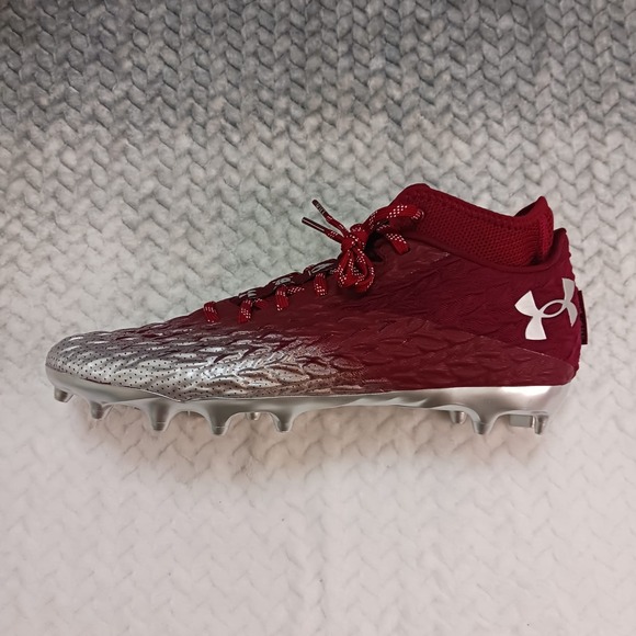 Under Armour UA Spotlight 4 MC Men Football Cleats Silver Red Size‎ 12 - Picture 7 of 9